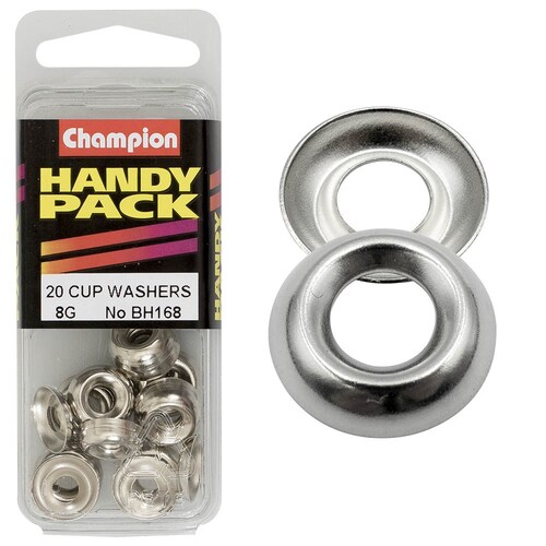 Champion Fasteners Pack Of 20 Nickel Plated Steel Cup Type Washers 20PK 8G/4.2mm BH168