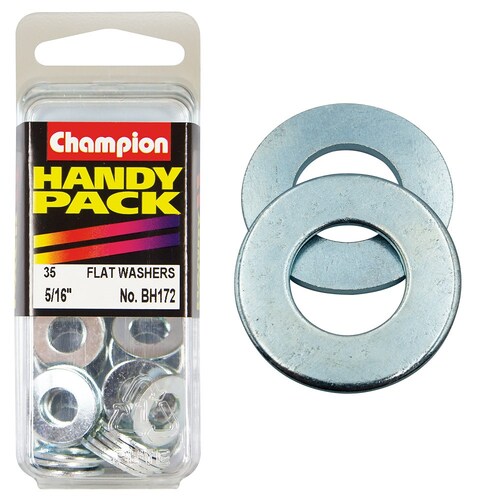 Champion Fasteners Pack Of 35 Zinc Plated Steel Flat Washers - 5/16" X 5/8" X 18G 35PK BH172