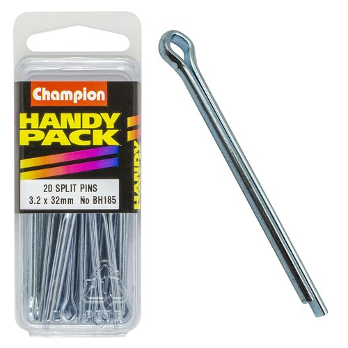 Champion Fasteners Pack Of 20 Zinc Plated Steel Split Pins - 20Pk 3.2 x 32mm BH185