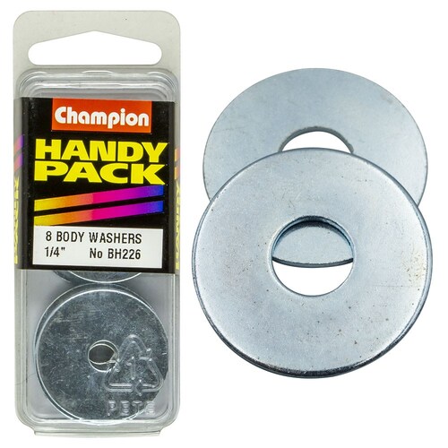 Champion Fasteners Pack Of 8 Zinc Plated Flat Body Washers - 8Pk 1/4" x 1-1/4" BH226