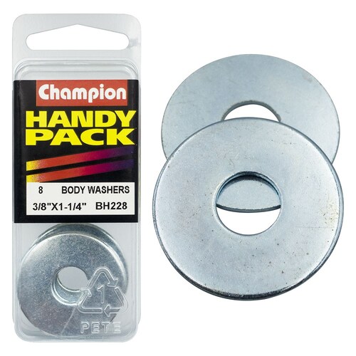 Champion Fasteners Pack Of 8 Zinc Plated Flat Body Washers - 8Pk 3/8" x 1-1/4" BH228