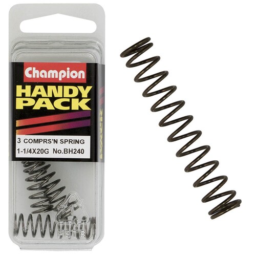 Champion Fasteners Pack Of 3 Steel Compression Springs - 30 X 10 X 0.9Mm 3PK BH240