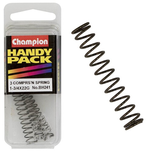 Champion Fasteners Pack Of 3 Steel Compression Springs - 3Pk 45 x 8 x 0.07mm BH241
