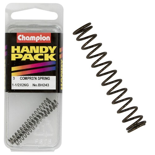 Champion Fasteners Pack Of 3 Steel Compression Springs - 37 X 5 X 0.5Mm 3PK BH243