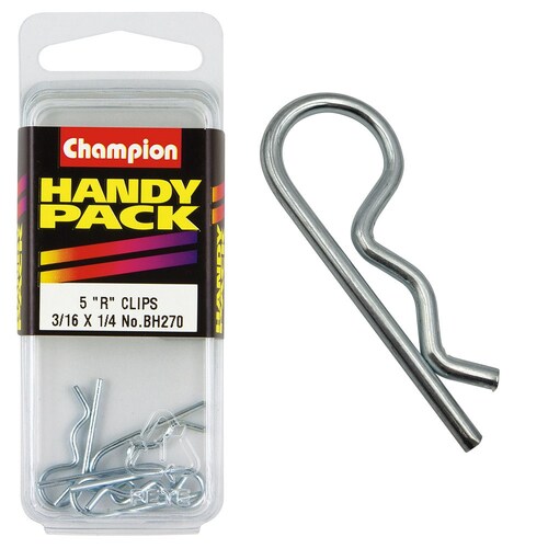 Champion Fasteners Pack Of 5 R-Clips To Suit 3/16"-1/4" Shaft 5PK BH270