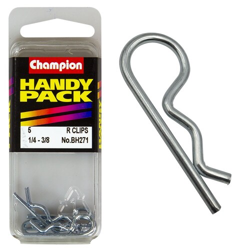 Champion Fasteners Pack Of 5 R-Clips To Suit 1/4"-3/8" Shaft 5PK BH271