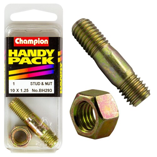 Champion Fasteners Pack of 1 Metric Manifold Studs And Nuts - M10 x 41 x 1.25mm BH293
