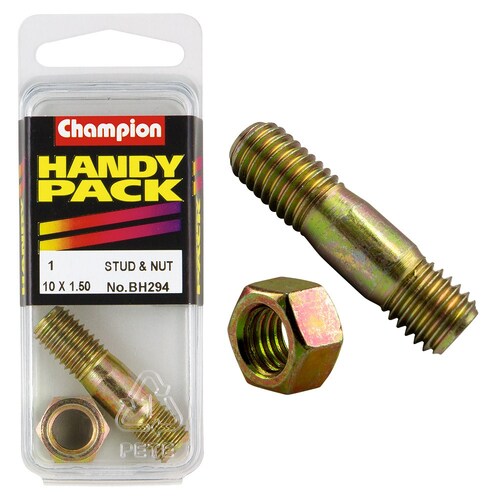 Champion Fasteners Pack Of 1 Metric Manifold Studs And Nuts - M10 x 40 x 1.5mm BH294