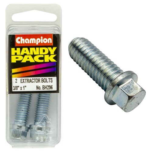 Champion Fasteners Pack Of 2 Zinc Plated Hex Flanged Header Bolts - 2Pk 3/8" x 1" BH296