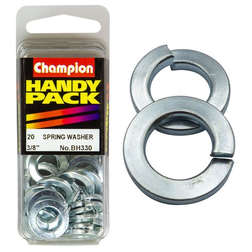 Champion Fasteners Pack Of 20 Zinc Plated Flat Section Spring Washers - 3/8" - BH330