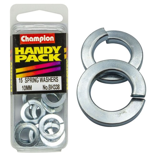 Champion Fasteners Pack Of 15 Zinc Plated Flat Section Spring Washers 15PK 10mm BH338