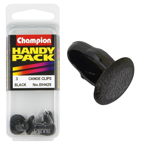 Champion Fasteners Pack Of 2 Black 16Mm Long 14Mm X 8.2-8.4Mm Canoe Clips BH425