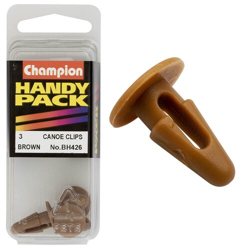 Champion Fasteners Pack Of 3 Brown Canoe Clips - BH426