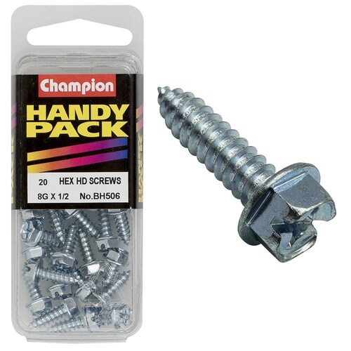 Champion Fasteners Pack Of 5 8G X 13Mm Zinc Plated Self Tapping Screws BH506