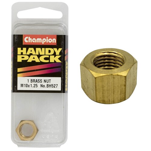 Champion Fasteners Pack Of 1 M10 X 1.25Mm Brass Manifold Nut BH527