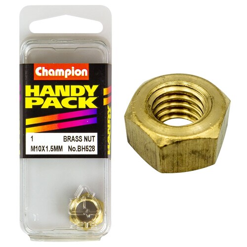 Champion Fasteners Pack Of 1 M10 X 1.5Mm Brass Manifold Nut BH528