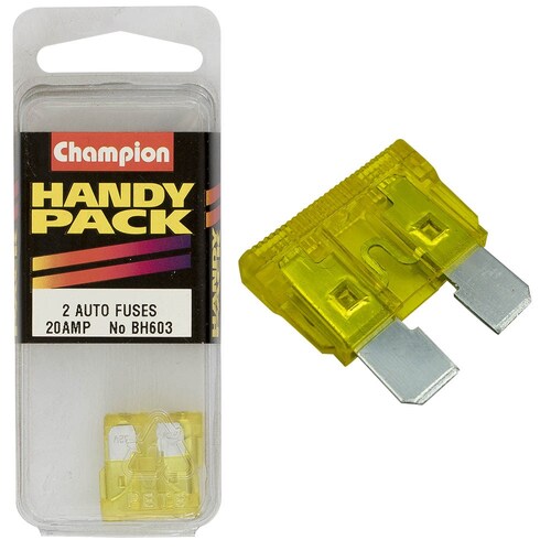 Champion Fasteners Pack Of 2 20A Yellow Af Blade Fuses BH603