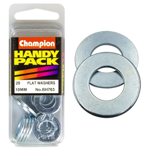 Champion Fasteners Pack Of 5 Steel Flat Washers - M10 X 21Mm X 1.6Mm BH703