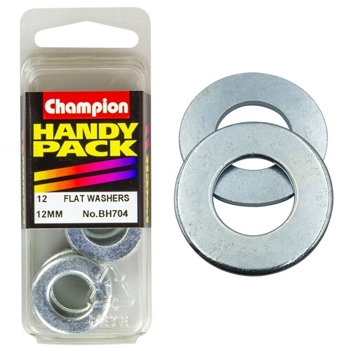 Champion Fasteners Pack Of 12 Steel Flat Washers - M12 X 24Mm X 1.6Mm BH704