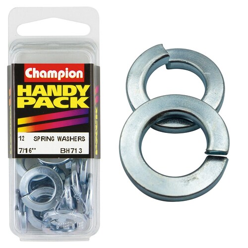 Champion Fasteners Pack Of 12 Zinc Plated Flat Section Spring Washers - 7/16" BH713