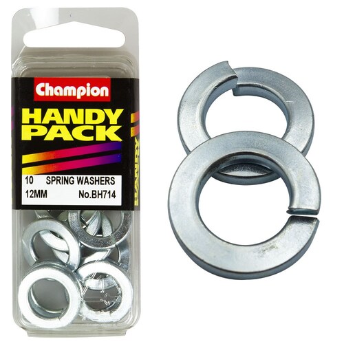 Champion Fasteners Pack Of 5 Zinc Plated Flat Section Spring Washers - 12Mm BH714