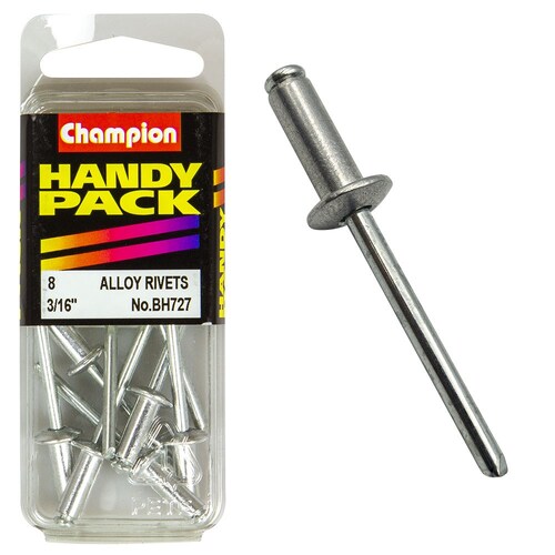 Champion Fasteners Pack Of 4 Aluminium Blind Rivets - 4.8 X 12.50Mm BH727