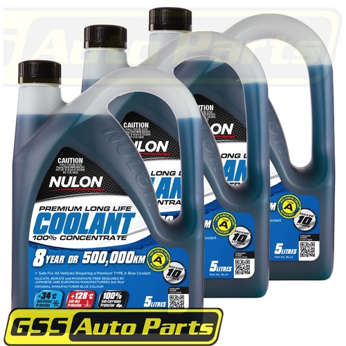 Nulon Blue Long Life Coolant Concentrate Box Of 3 X 5 Litre BLL5x3