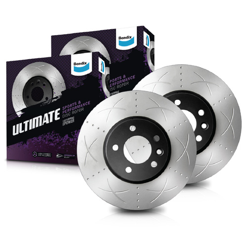 Bendix Rear Bendix Ultimate Slotted Brake Disc Rotors (pair) BR2245-2 RDA7998