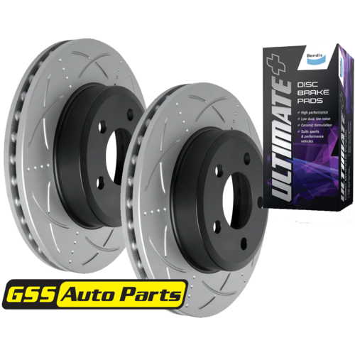 Bendix Front Bendix Ultimate+ Slotted Brake Rotors & Brake Pads BR504-DB1473ULT thumbnail