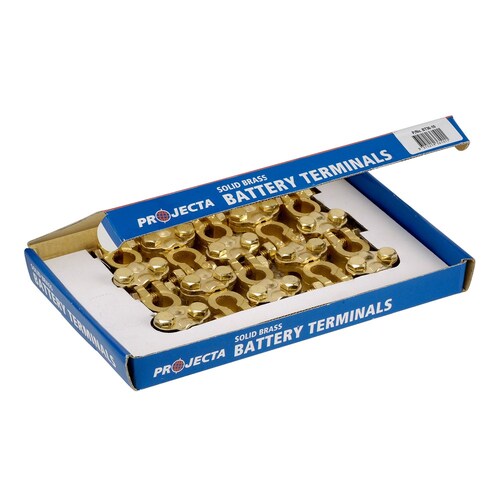 Projecta Brass Small Saddle Terminal Clamps For Japanese Type Batteries - Bulk Box Of 5 Pairs BT36-10