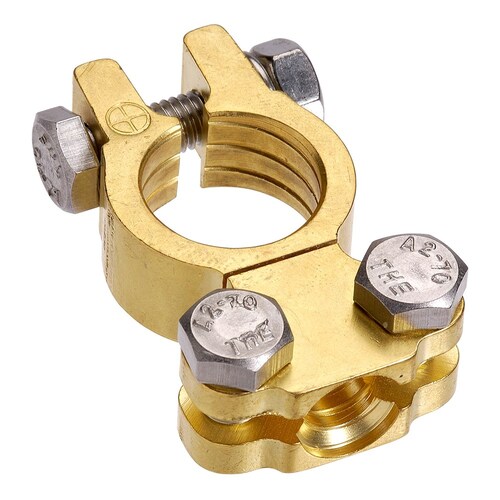Projecta Forged Brass Saddle Terminal Clamp, Positive BT611-P1