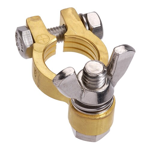 Projecta Forged Brass Wingnut Terminal Clamp, Positive BT614-P1