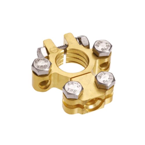 Projecta Forged Brass Saddle Terminal Clamp With Dual Auxiliary Connections, Negative BT620-N1