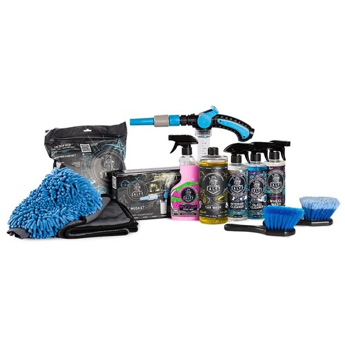Salty Captain Juicy Car Wash Kit With Musket Interior And Exterior Cleaning Products Mitt Brush Microfibre Towel - BUNJCWK1L