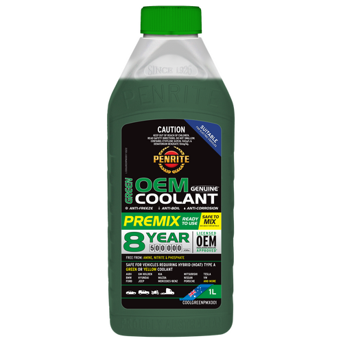 Penrite Green OEM Pre-Mix Coolant 8Yr 500K 1L COOLGREENPMX001