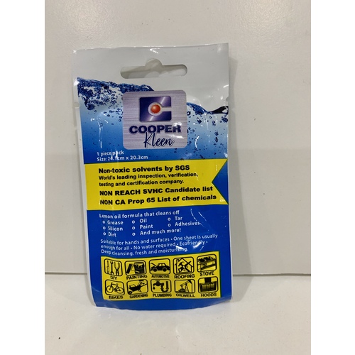 Cooperkleen Solevent Wipe Satchel (1 Wipe) Suits Able For All Surfaces COOPERKLEEN60