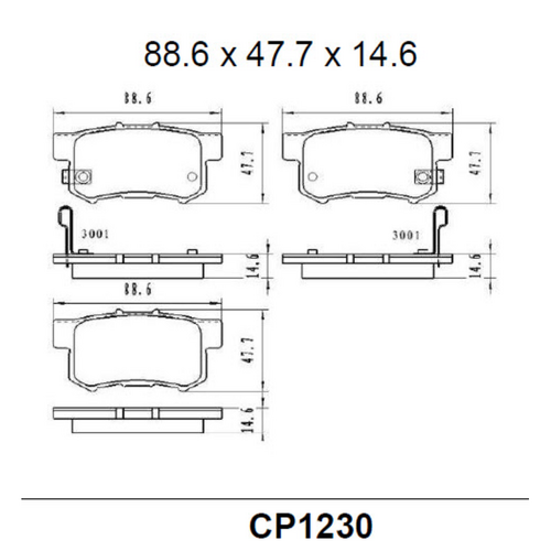 Premier Rear Ceramic Brake Pads DB1230 CP1230