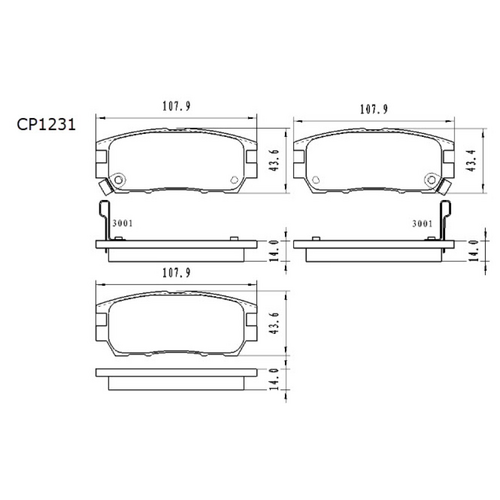 Premier Rear Ceramic Brake Pads DB1231 CP1231