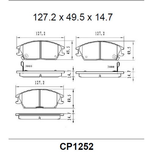 Premier Front Ceramic Brake Pads DB1252 CP1252