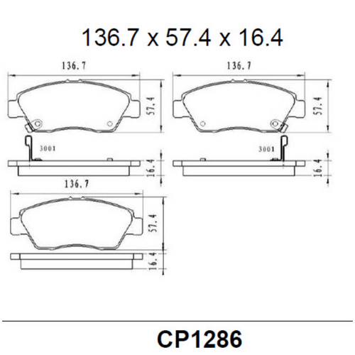 Premier Front Ceramic Brake Pads DB1286 CP1286