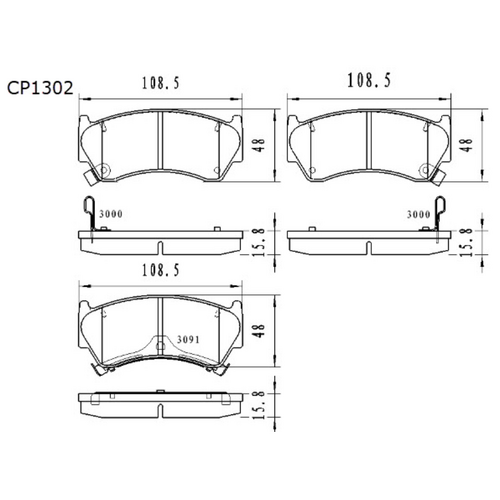 Premier Front Ceramic Brake Pads DB1302 CP1302