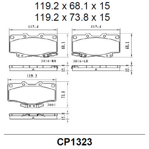 Premier Front Ceramic Brake Pads DB1323 CP1323