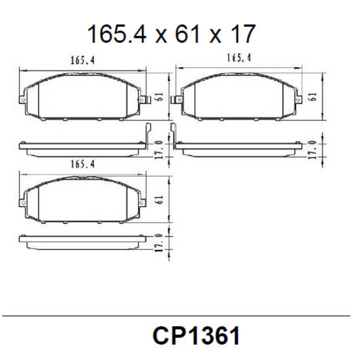 Premier Front Ceramic Brake Pads DB1361 CP1361
