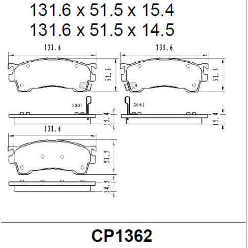 Premier Front Ceramic Brake Pads DB1362 CP1362