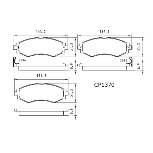 Premier Front Ceramic Brake Pads DB1370 CP1370