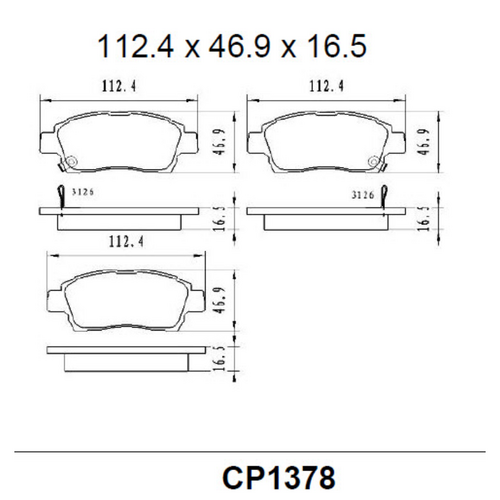 Premier Front Ceramic Brake Pads DB1378 CP1378