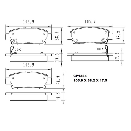 Premier Rear Ceramic Brake Pads DB1384 CP1384