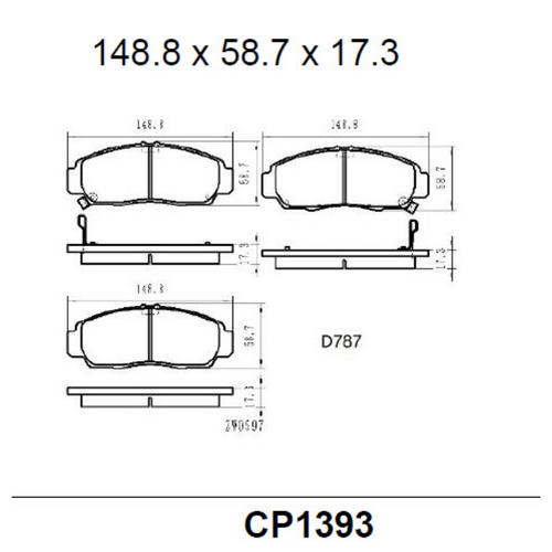 Premier Front Ceramic Brake Pads DB1393 CP1393
