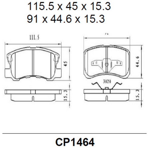 Premier Rear Ceramic Brake Pads DB1464 CP1464
