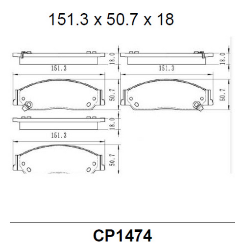 Premier Front Ceramic Brake Pads DB1474 CP1474